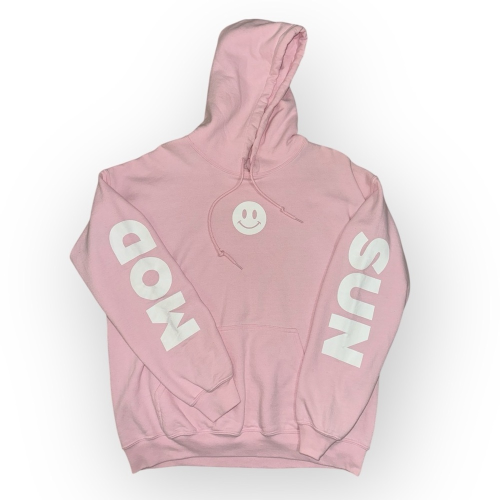 Modsun Pink Hoodie with Smiley Face and‎ Text Large